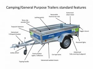 Lider Camping trailers standard features
