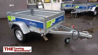 Lider Saragos general purpose un-braked single axle trailer front side view 01