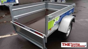 Lider Saragos general purpose un-braked single axle trailer rear side view